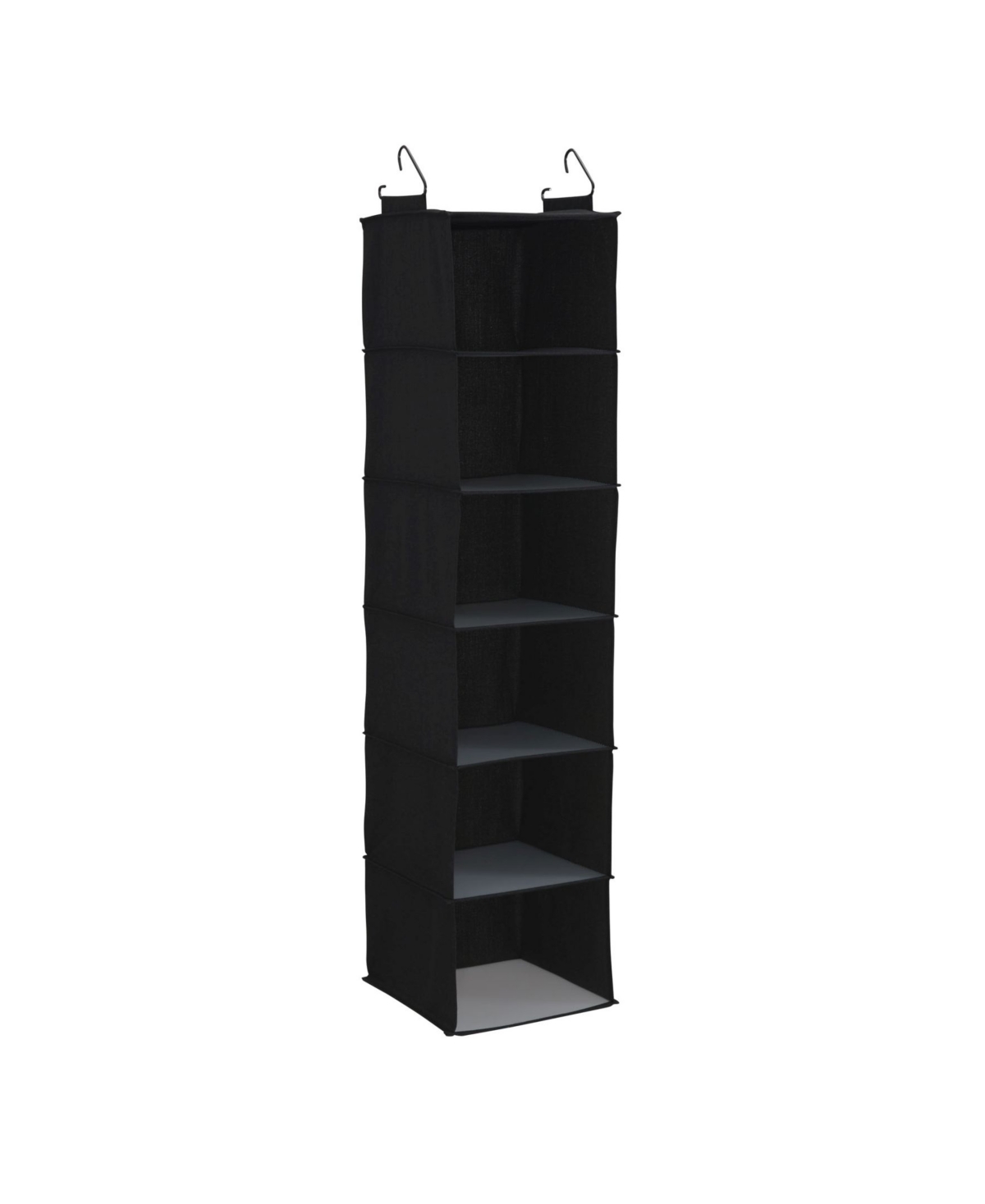 Household Essentials 6 Shelf Hanging Closet Organizer In Black Linen