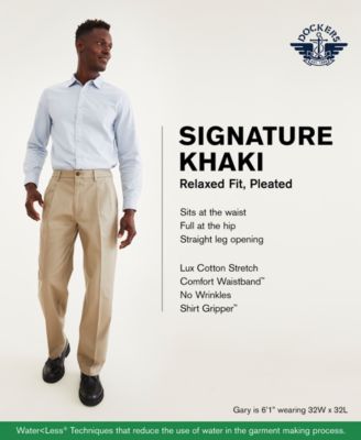 Pleated Creased Stretch Khaki Pants 