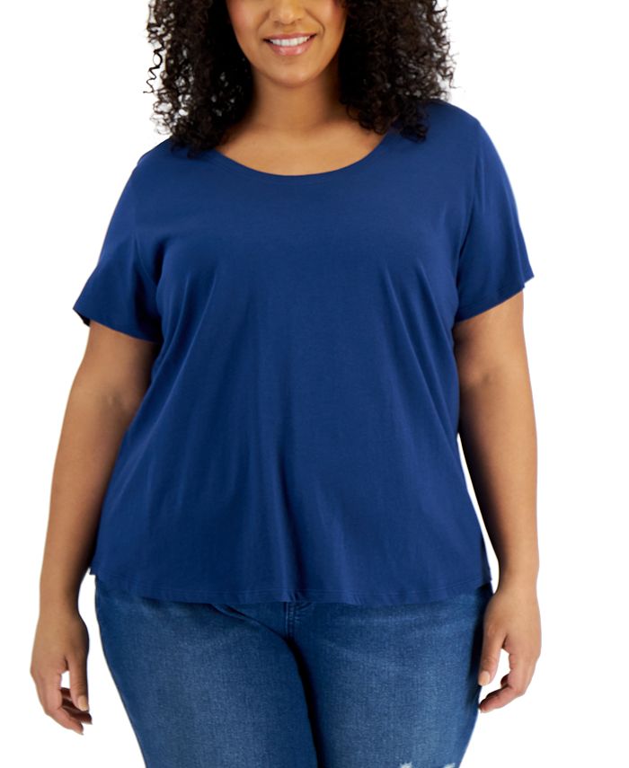 Style & Co Plus Size Cotton Tee, Created for Macy's - Macy's