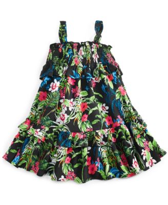 First Impressions Toddler Girls Tiered Ruffle Tropical-Print Dress