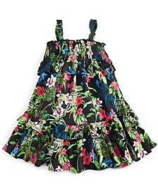 Baby Girls Tiered Ruffle Tropical-Print Dress, Created for Macy's
