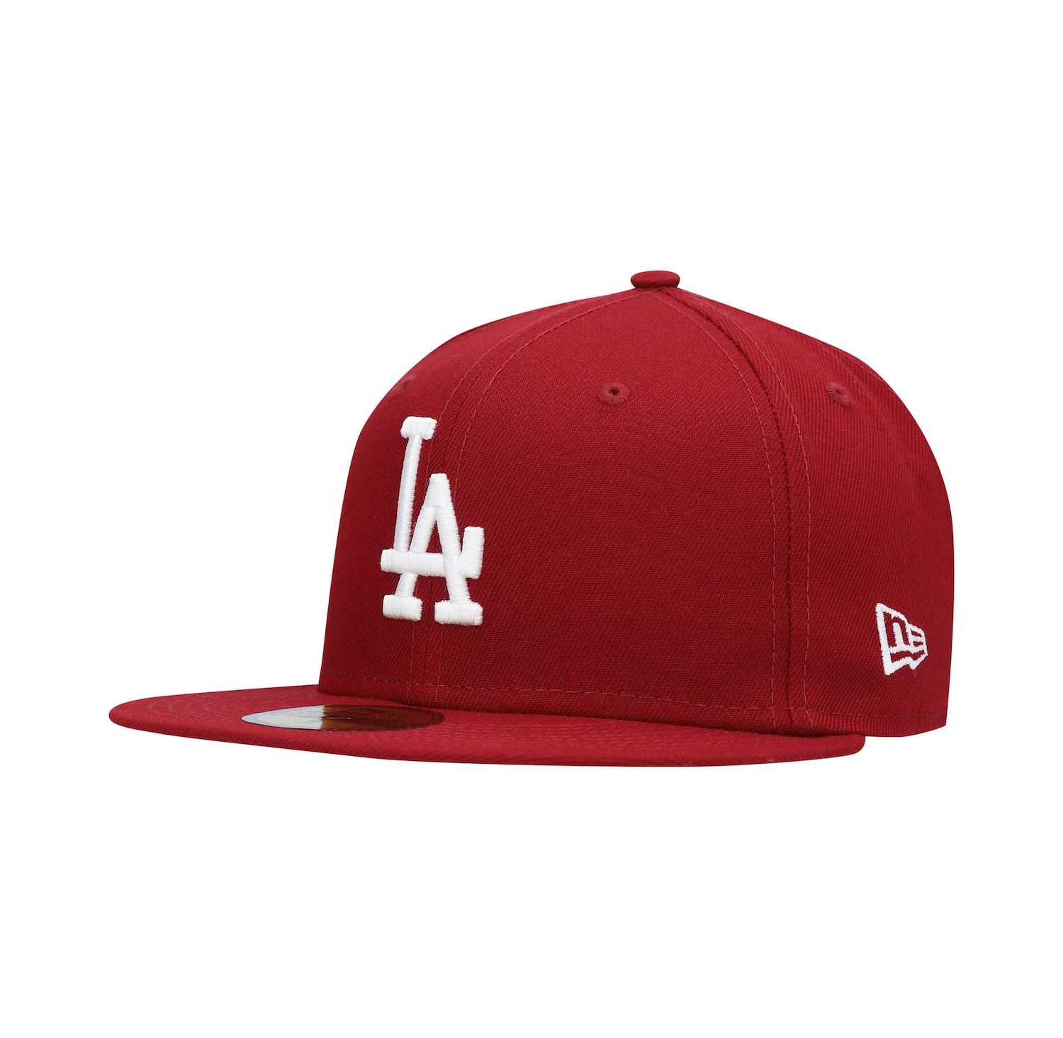 Men's Cardinal Los Angeles Dodgers Logo White 59FIFTY Fitted Hat