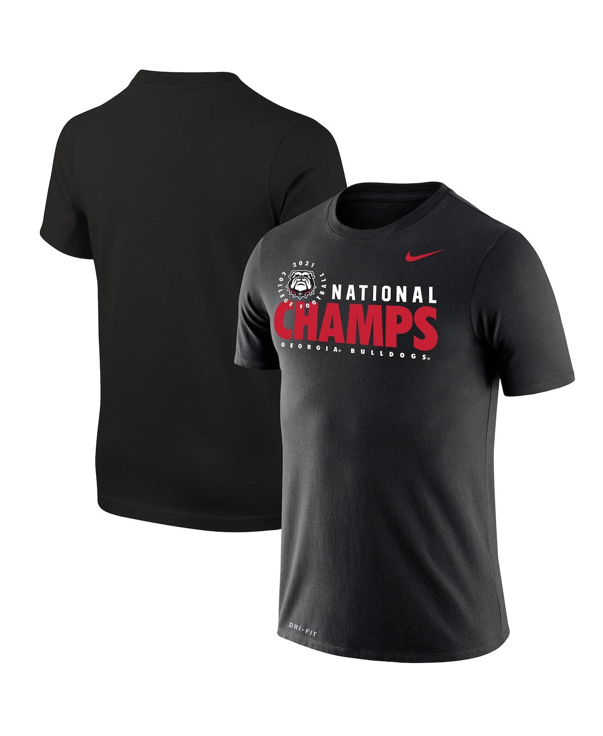 Men's Nike Black Georgia Bulldogs College Football Playoff 2021 National Champions Big and Tall Stack T-shirt