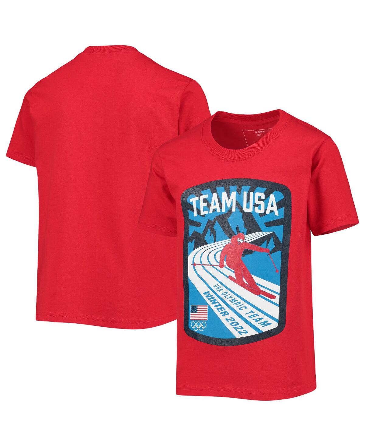 Big BoysTeam Usa Mountain Skiing T-shirt - Red