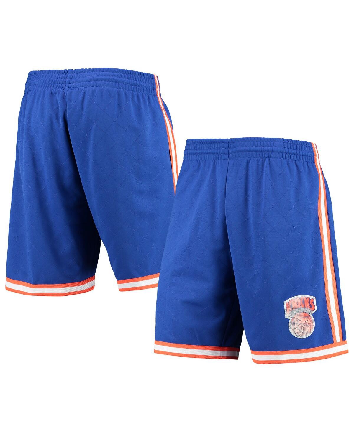 Men's Mitchell & NessNew York Knicks 1991 Hardwood Classics 75th Anniversary Swingman Shorts - Blue