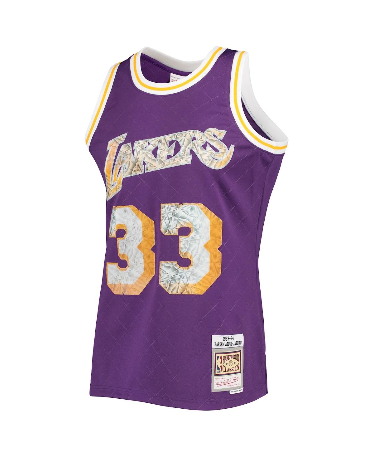Men's Mitchell & Ness Kareem Abdul-JabbarLos Angeles Lakers 1983-84 Hardwood Classics 75th Anniversary Diamond Swingman Jersey - Purple