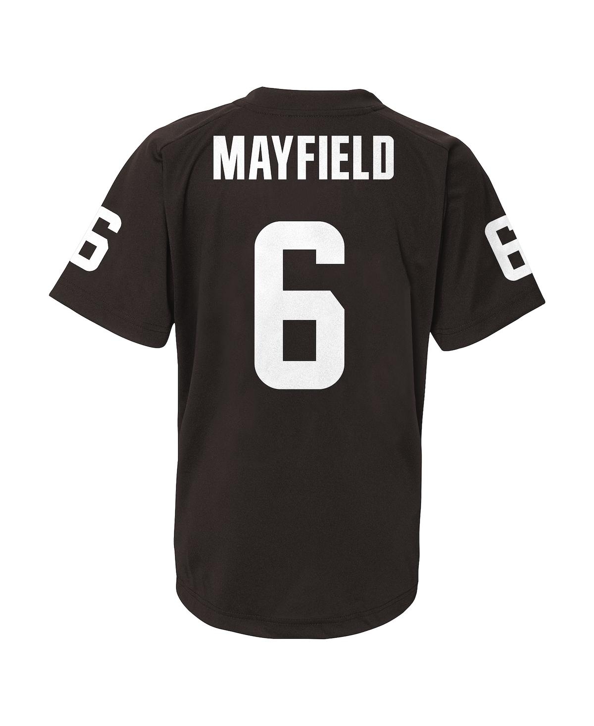 Big Boys Baker MayfieldCleveland Browns Performance Player Name and Number V-Neck Top - Brown