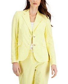 Women's Seersucker Two-Button Jacket