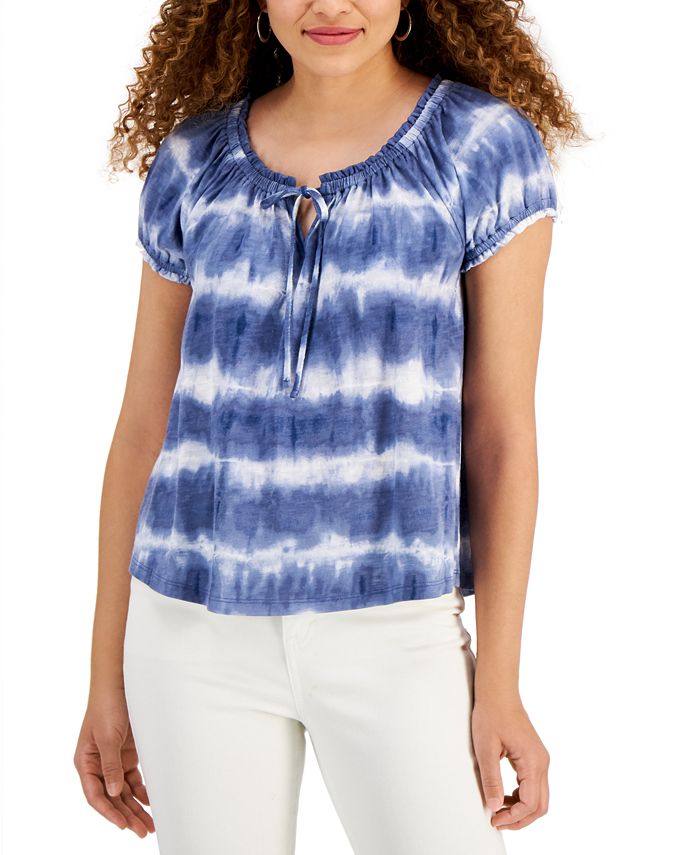 Tie dye puff online sleeve sweater
