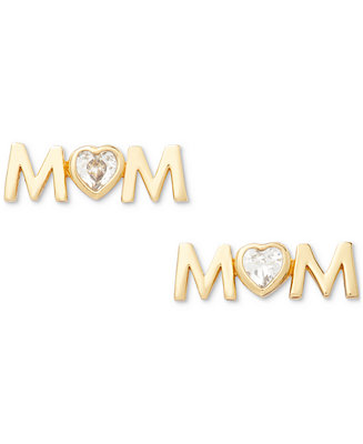 kate spade new york Gold-Tone Crystal Mom Stud Earrings & Reviews - Earrings - Jewelry & Watches - Macy's
