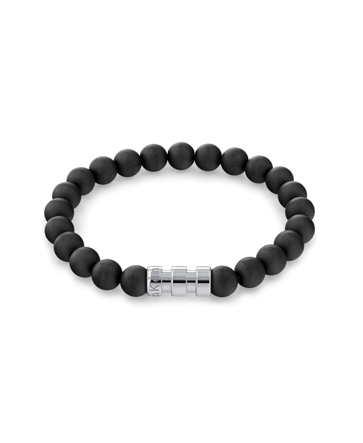 Men's Gray Matte Onyx Bracelet - Black