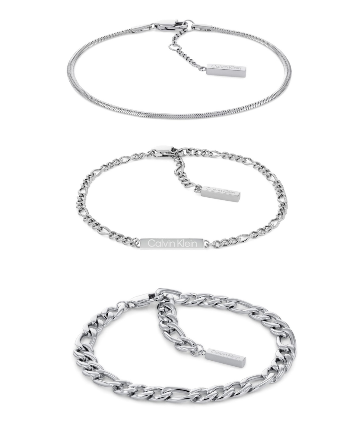 Women's Stainless Steel Bracelet Set - Silver-tone