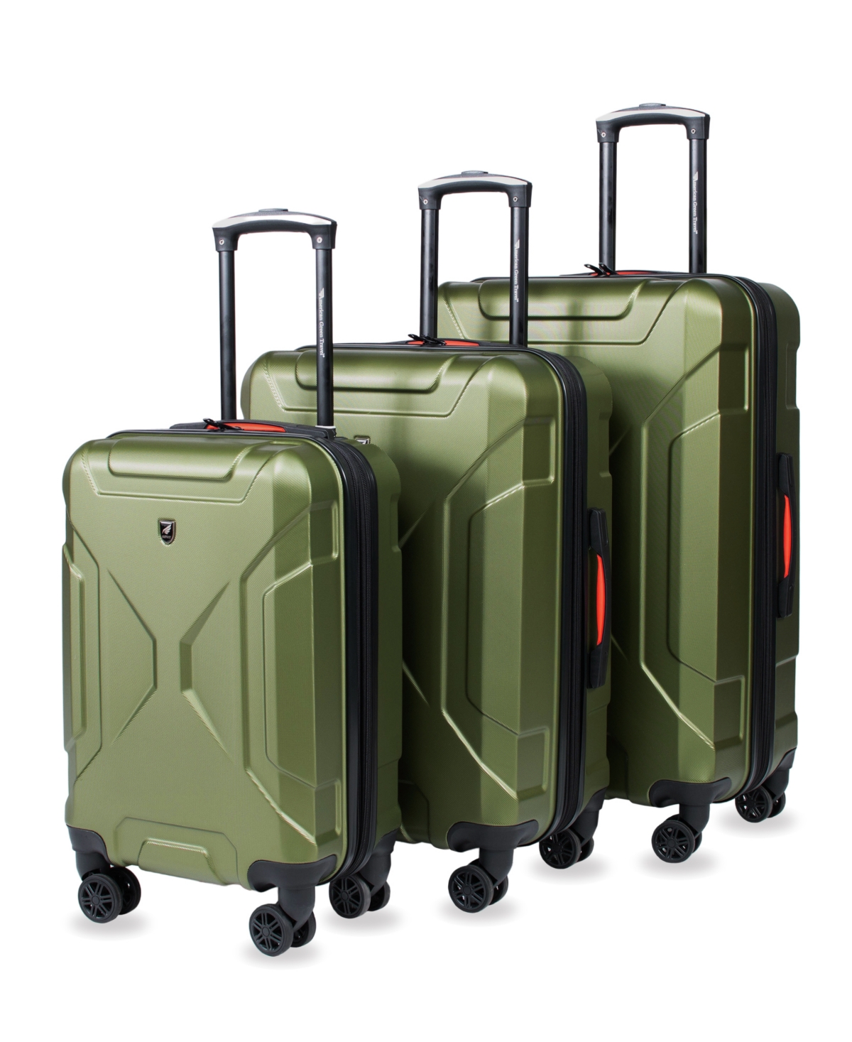 Vailor Hardside Expandable Double Spinner Luggage, Set Of 3 In Olive