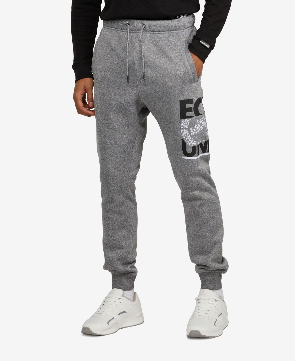 Men's Big and Tall Over and Under Joggers - Gray