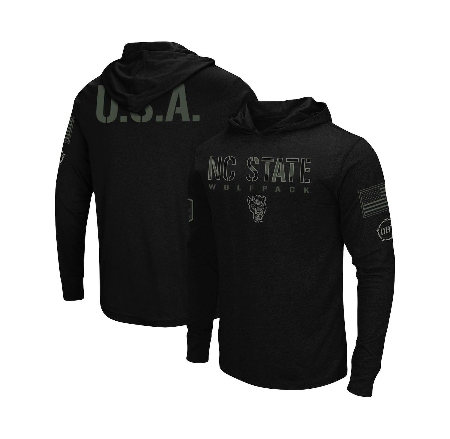 Men's Black NC State Wolfpack OHT Military-Inspired Appreciation Hoodie Long Sleeve T-shirt