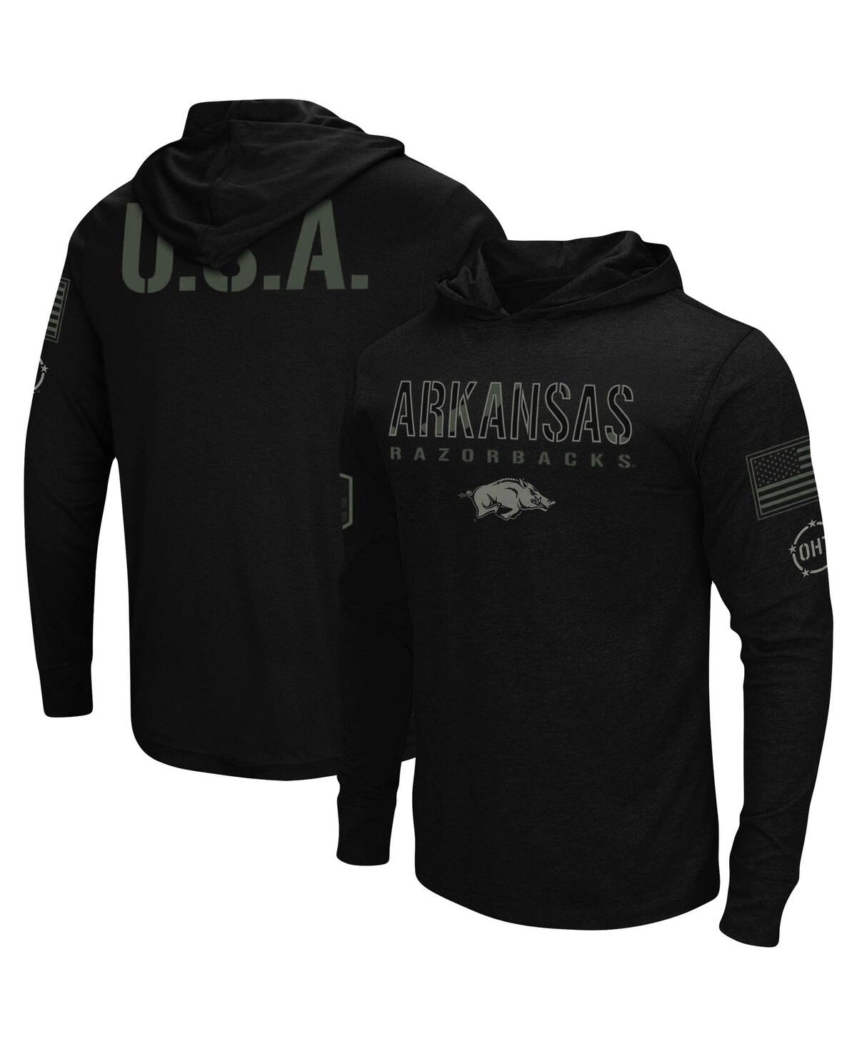Men'sArkansas Razorbacks Oht Military-Inspired Appreciation Hoodie Long Sleeve T-shirt - Black