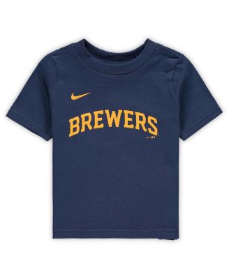 Infant Boys and Girls Christian Yelich Navy Milwaukee Brewers Player Name and Number T-shirt