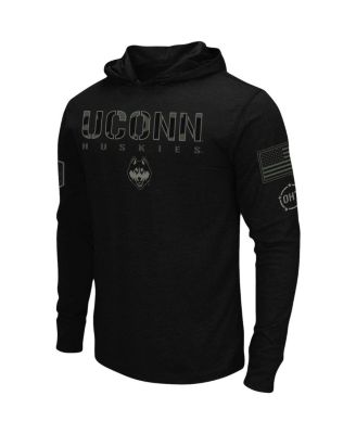 Men's Black UConn Huskies OHT Military-Inspired Appreciation Hoodie Long Sleeve T-shirt