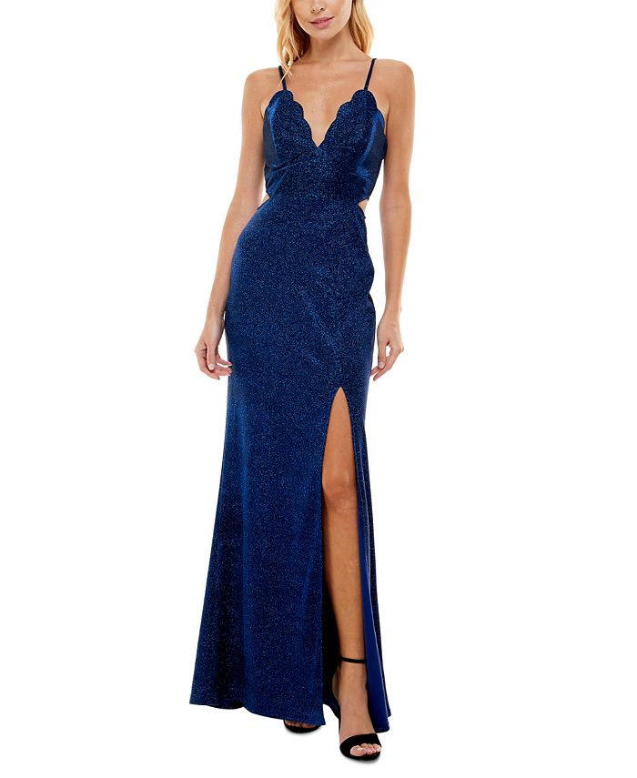 Speechless Juniors' Glitter-Embellished Cutout Gown - Macy's