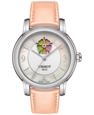 Tissot - Women's Swiss Automatic Lady Heart Flower Pink Leather Strap 35mm