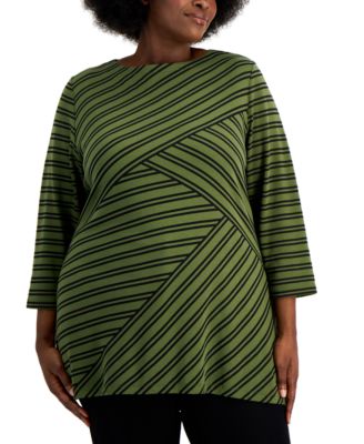 Karen Scott - Plus Size Lola Striped Tunic