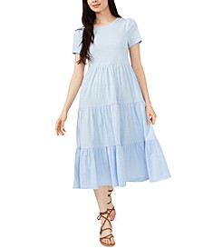 Lacey Tiered Puff-Sleeve Dress, Created for Macy's