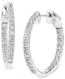 Diamond In & Out Hoop Earrings (1/2 ct. t.w.) in 10k White or Yellow Gold