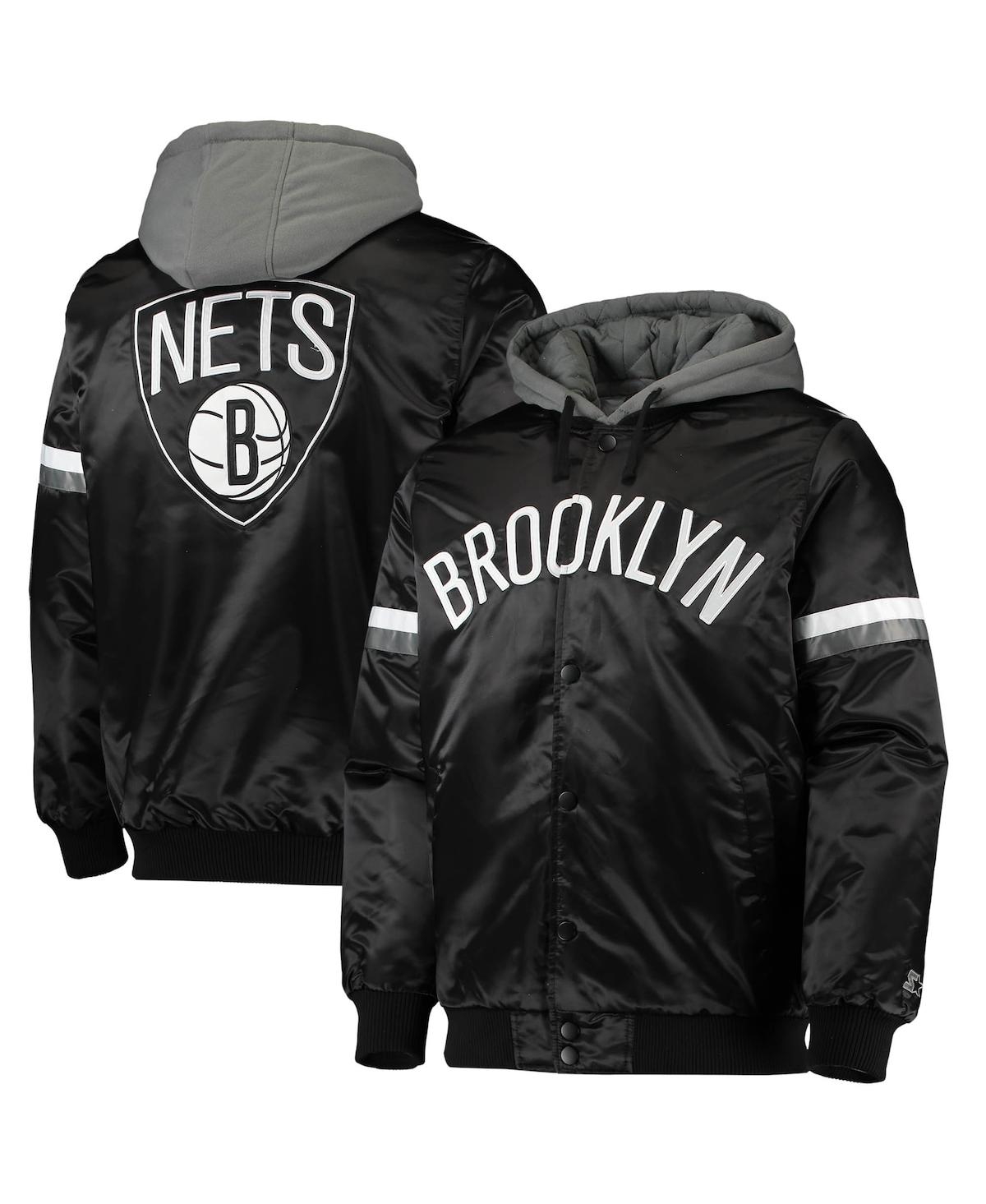 Starter Men's Black, Gray Brooklyn Nets Nba 75th Anniversary Fullsnap