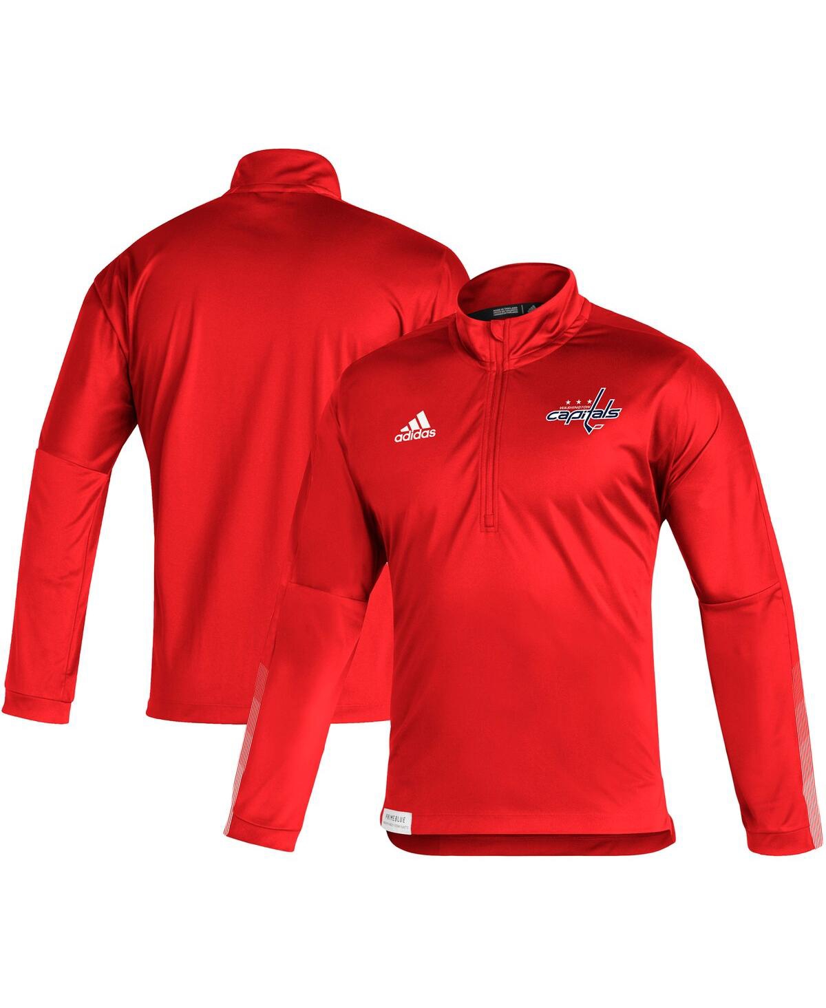 Men's adidasWashington Capitals Quarter-Zip Jacket - Red