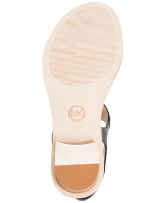 mk plate flat thong sandals black