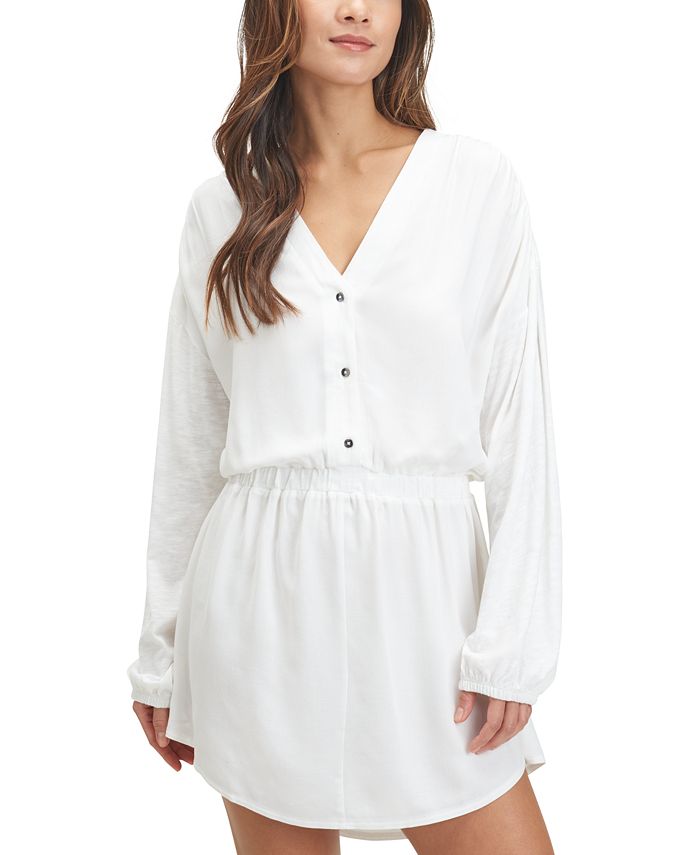 Macy's white long sleeve dress store