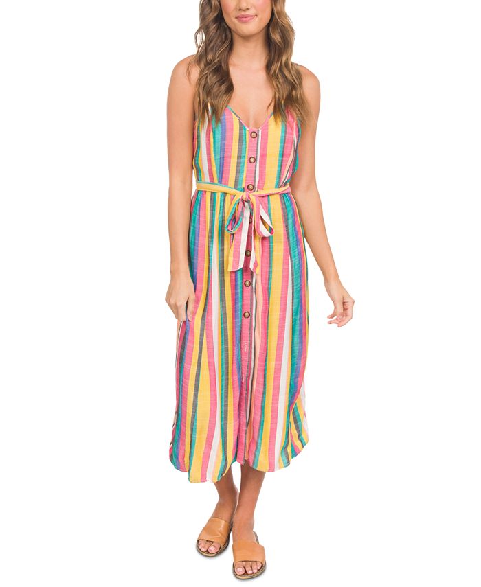 Hurley Juniors' Sara Striped Midi Dress - Macy's