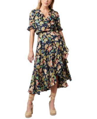 Buffalo David Bitton - Printed Ruffle-Trim Wrap Dress
