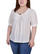 Macys plus size white sale blouses