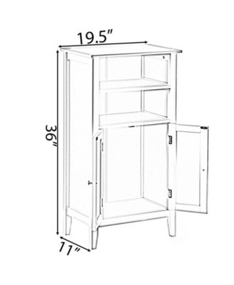  Bathroom Storage Cabinet with 2 Doors and 2 Open Shelves for Bedroom, Bathroom, and Vanity