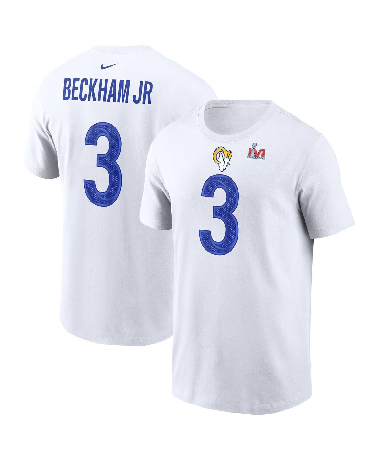 Men's Nike Odell Beckham Jr. White Los Angeles Rams Super Bowl Lvi Name Number T-shirt