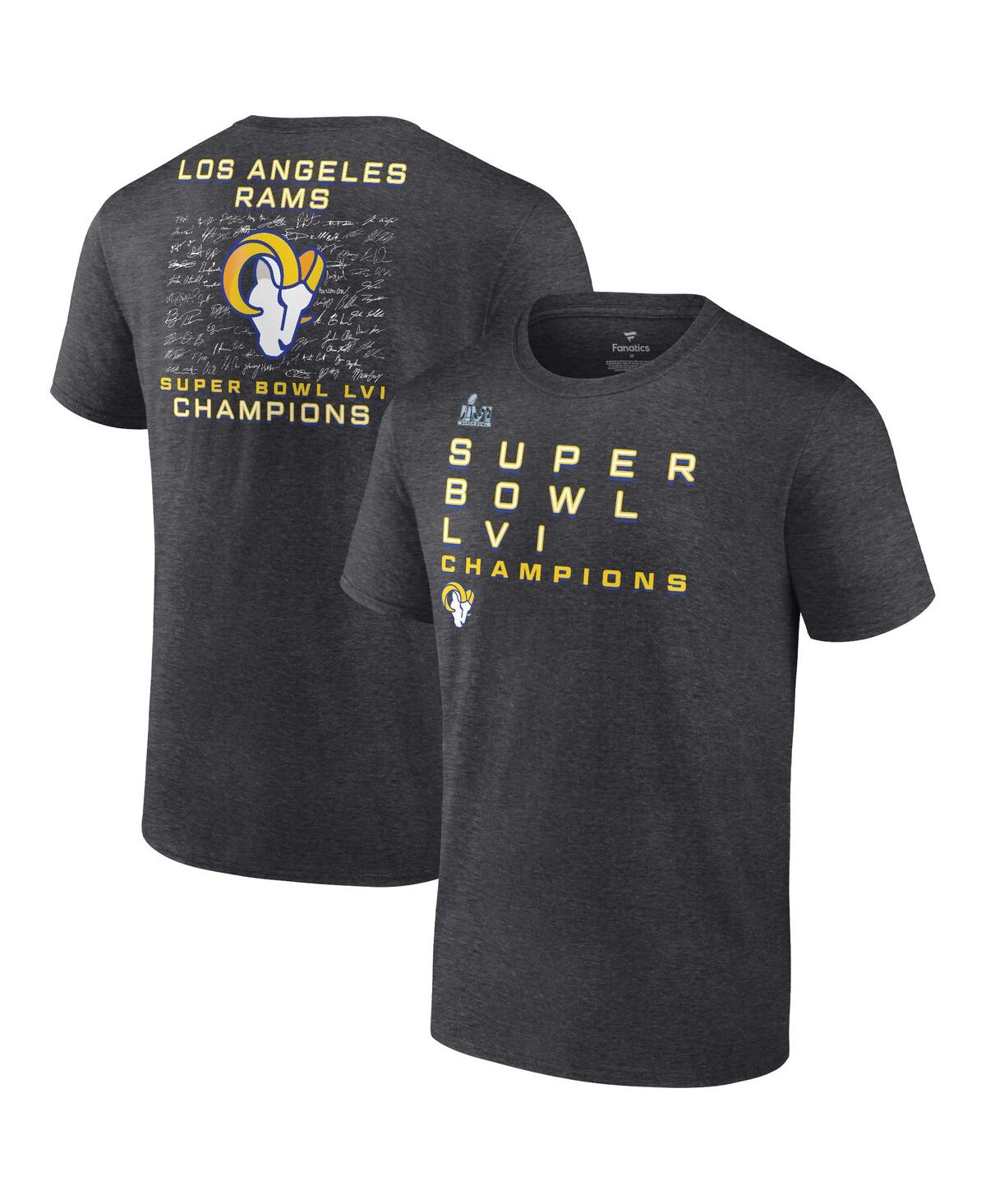 Men's Fanatics Charcoal Los Angeles Rams Super Bowl Lvi Champions Big Tall Signature Route T-shirt - Charcoal