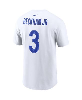 Men's Odell Beckham Jr. White Los Angeles Rams Super Bowl LVI Name Number T-shirt