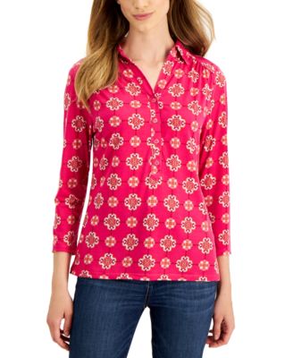 Charter Club - Petite Medallion Print Blouse