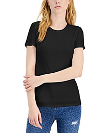 Women's Ribbed Crewneck T-Shirt, Created for Macy's