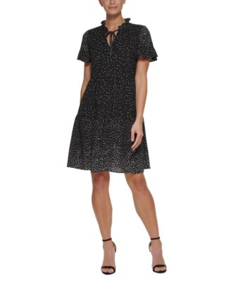 DKNY - Petite Tie Neck Dress