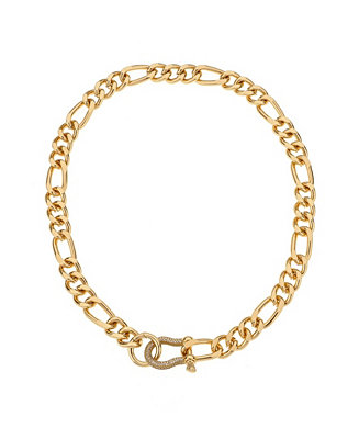 ETTIKA 18K Gold Plated Pave Clasp and Chain Necklace - Macy's