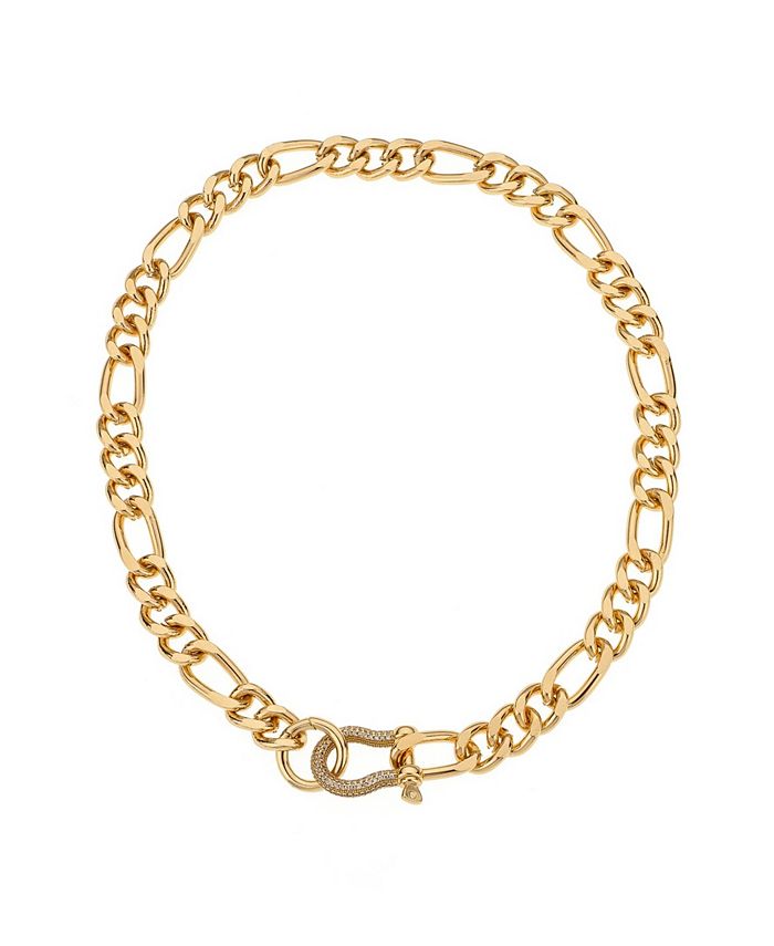 ETTIKA 18K Gold Plated Pave Clasp and Chain Necklace - Macy's