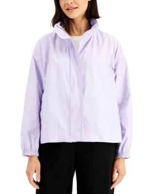 EILEEN FISHER Weather Resistant Utility Jacket store w Hidden Hood