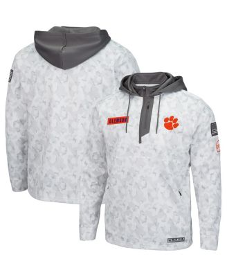 Men's Arctic Camo Clemson Tigers OHT Military-Inspired Appreciation Quarter-Zip Hoodie