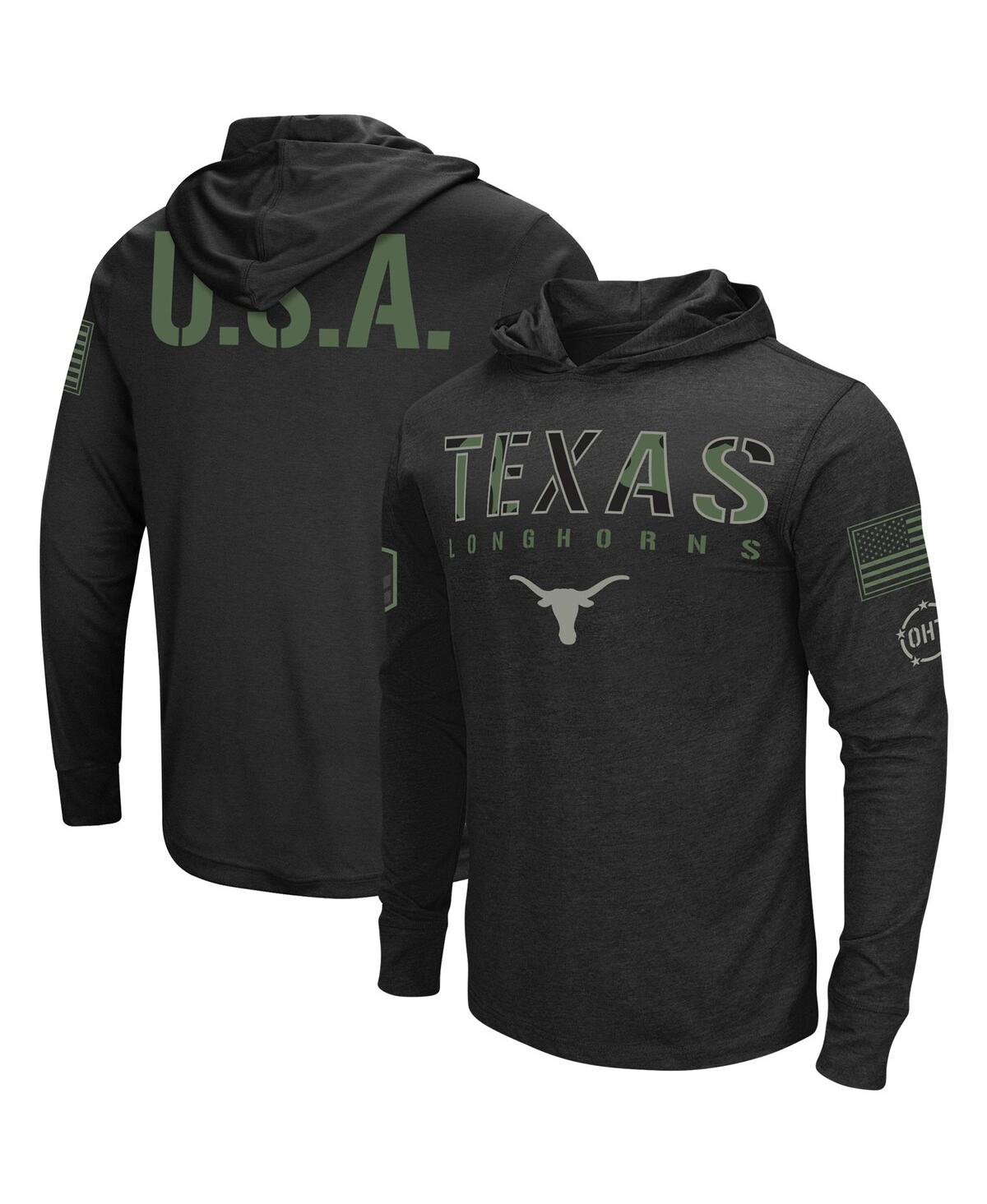 Men's ColosseumTexas Longhorns Oht Military-Inspired Appreciation Hoodie Long Sleeve T-shirt - Black