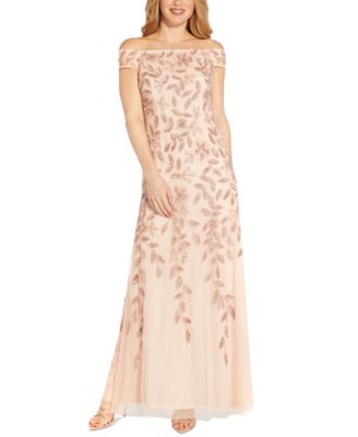 adrianna papell floral embellished gown