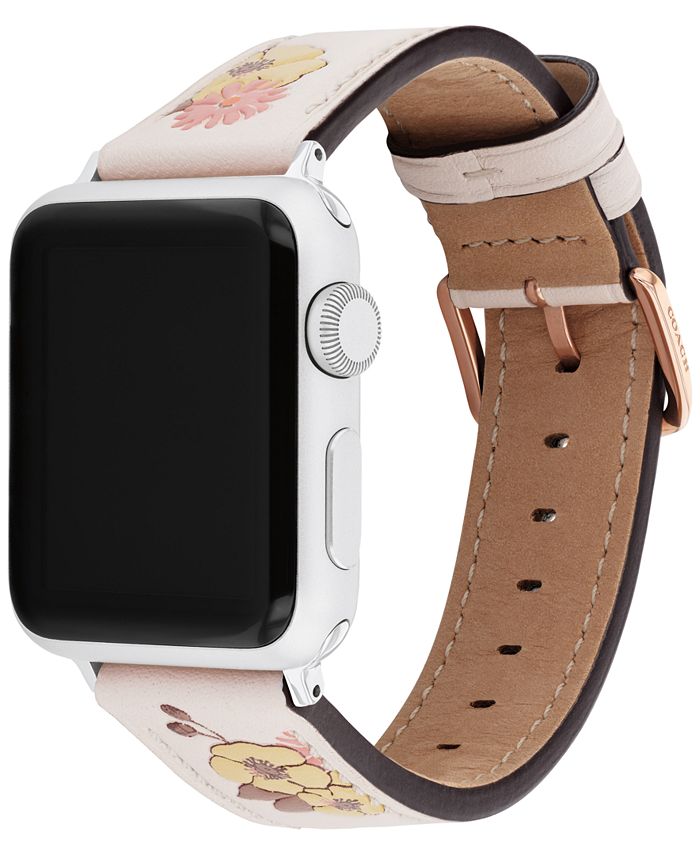 COACH Chalk Floral Leather Apple Watch Band 38/41mm Macy's