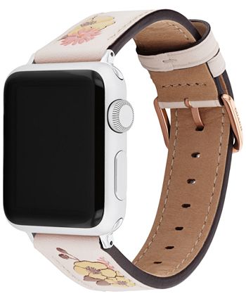 Chalk Floral Leather Apple Watch Band 38/41mm