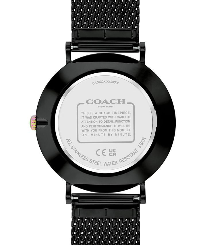 COACH Men's Charles BlackTone Stainless Steel Mesh Bracelet Watch 41mm Macy's